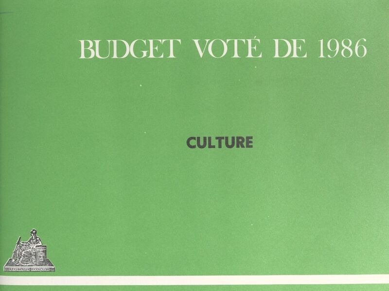 Budget voté de 1986 : Culture