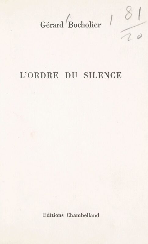 L'ordre du silence