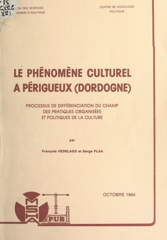 Le phénomène culturel à Périgueux (Dordogne) Processus de différenciation du champ des pratiques organisées et politiques de la culture