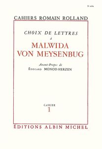 Choix de lettres à Malwida von Meysenbug Cahier n°1
