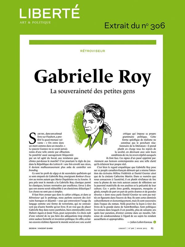 Revue Liberté 306 - Rétroviseur - Gabrielle Roy