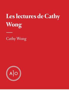 Les lectures de Cathy Wong