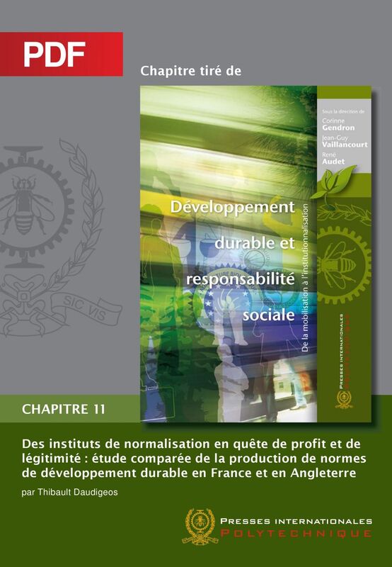Des instituts de normalisation en quête de profit et de légitimité (Chapitre PDF) Étude comparée de la production de normes de développement durable en France et en Angleterre