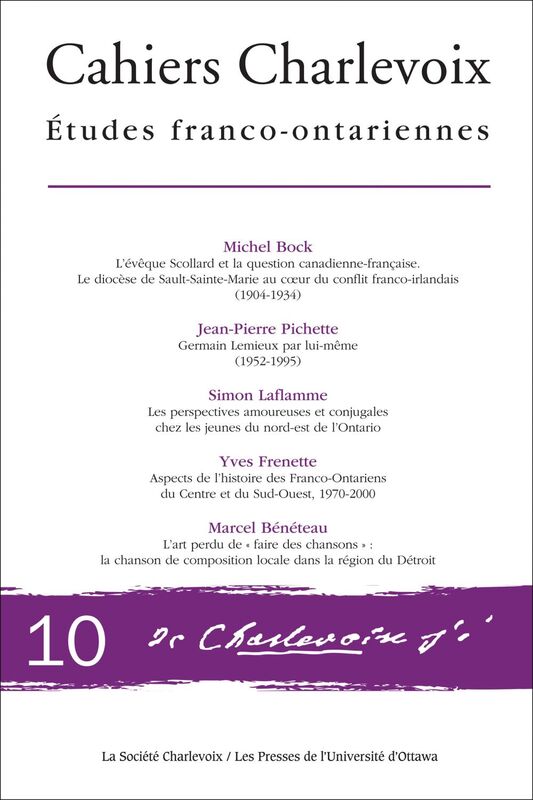 Cahiers Charlevoix 10 Études franco-ontariennes