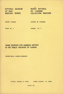 Some sources for women's history in the Public Archives of Canada