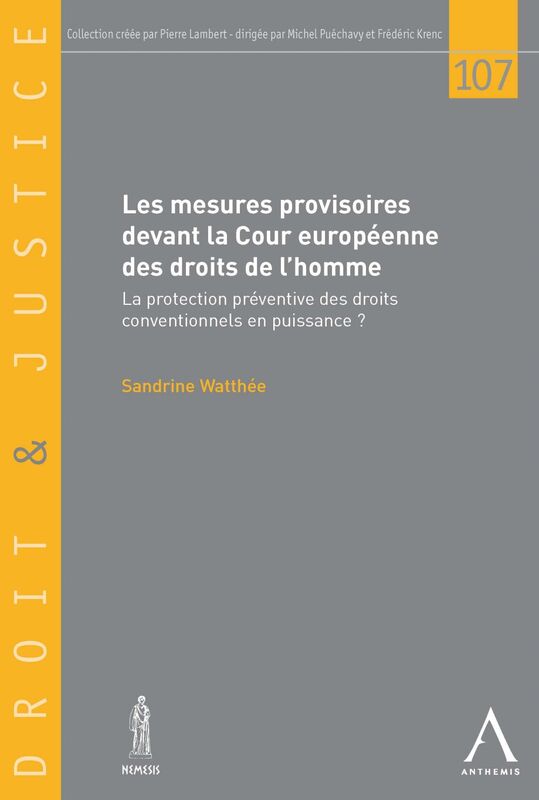 Les mesures provisoires devant la Cour européenne des droits de l'homme La protection préventive des droits conventionnels en puissance ?
