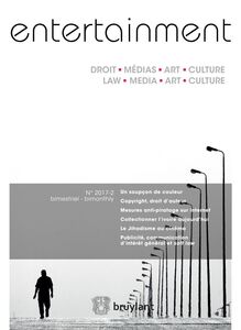 Entertainment - Droit, Médias, Art, Culture 2017/2 Découvrez le sommaire de ce numéro et l'article "Le Jihadisme au cinéma".

Discover the table of contents and the article "Jihad in the Movies".