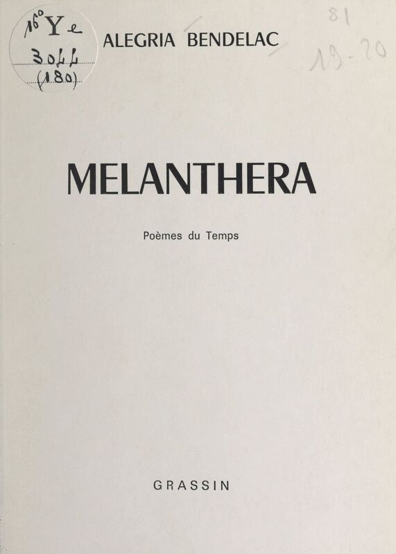 Melanthera Poèmes du temps