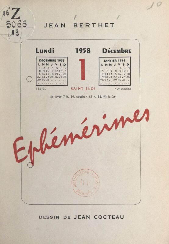 Éphémérimes Pages d'almanach