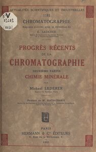 Progrès récents de la chromatographie (2). Chimie minérale