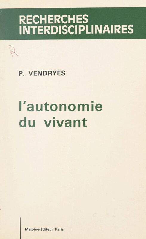L'autonomie du vivant