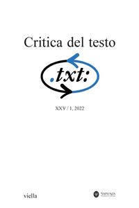 Critica del testo (2022) Vol. 25/1