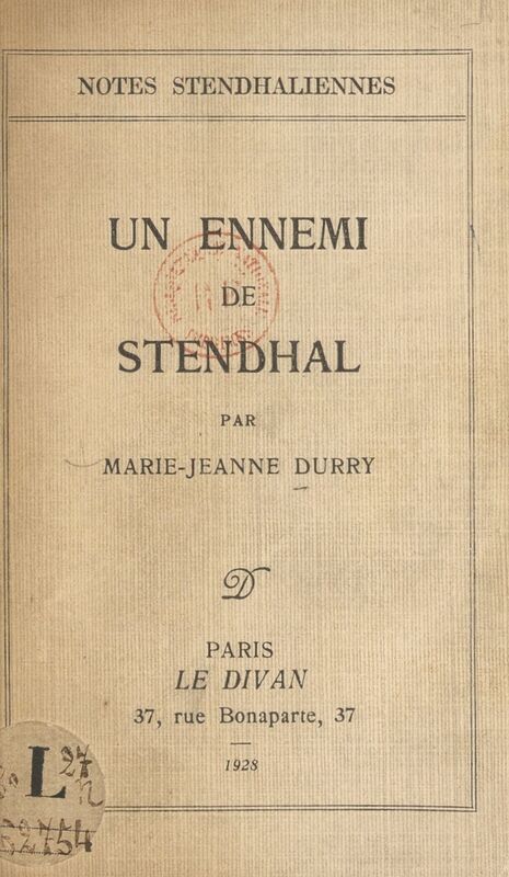 Un ennemi de Stendhal