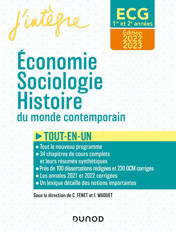 ECG 1 ET ECG 2 -  Economie, Sociologie, Histoire du monde contemporain 2023-2024 Tout-en-un