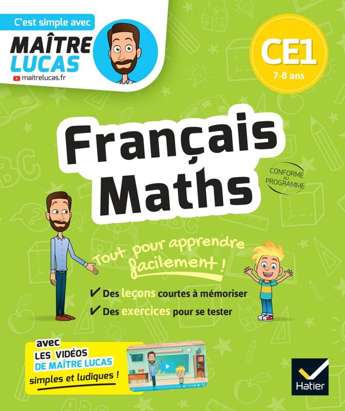 Français et Maths CE1 cahier de révision et d'entrainement - C'est simple avec Maître Lucas