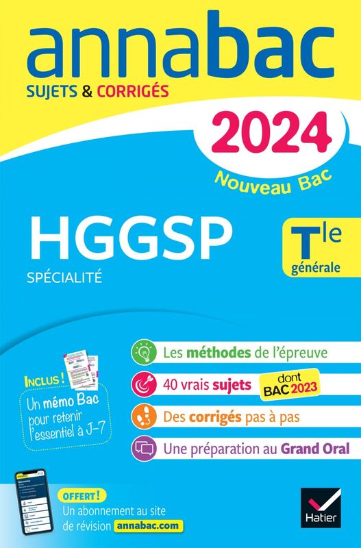 Annales du bac Annabac 2024 HGGSP Tle générale (spécialité) sujets corrigés nouveau Bac