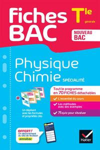 Fiches bac Physique-Chimie Tle (spécialité) - Bac 2024 tout le programme en fiches de révision détachables