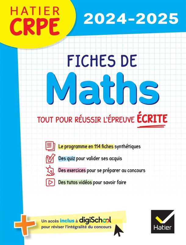 Hatier CRPE -  Fiches de Maths - Epreuve écrite 2024/2025