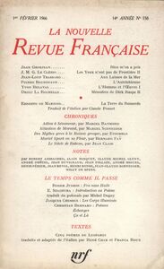 La Nouvelle Revue Française N' 158 (Février 1966)