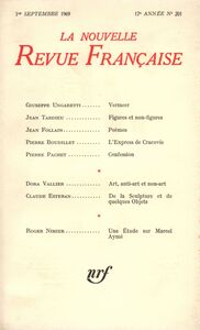 La Nouvelle Revue Française n° 201 (Septembre 1969)