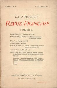 La Nouvelle Revue Française N' 26 (Février 1911)