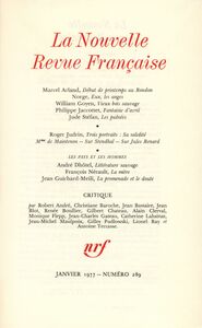La Nouvelle Revue Française N° 289