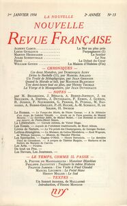 La Nouvelle Nouvelle Revue Française N' 13 (Janvier 1954)