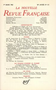 La Nouvelle Revue Française N' 111 (Mars 1962)