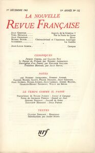 La Nouvelle Revue Française N' 132 (Décembre 1963)