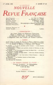 La Nouvelle Nouvelle Revue Française N' 64 (Avril 1958)