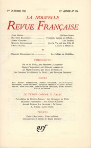 La Nouvelle Revue Française N' 154 (Octobre 1965)
