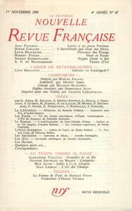 La Nouvelle Nouvelle Revue Française N' 47 (Novembre 1956)