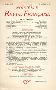 La Nouvelle Nouvelle Revue Française N' 51 (Mars 1957)