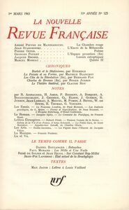 La Nouvelle Revue Française N' 123 (Mars 1963)
