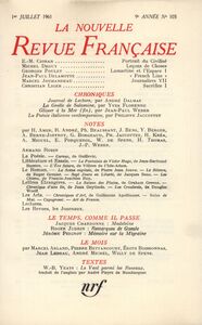 La Nouvelle Revue Française N' 103 (Juillet 1961)