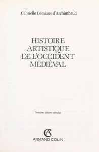Histoire artistique de l'Occident médiéval