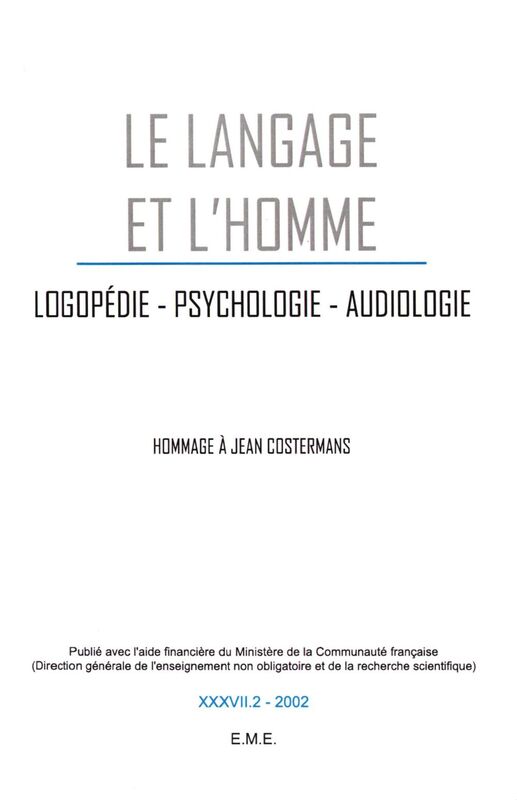 Logopédie - Psychologie - Audiologie 2002 - 37.2