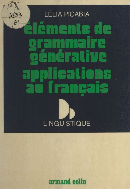 Éléments de grammaire générative, applications au français