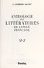 Anthologie des littératures de langue française : M-Z