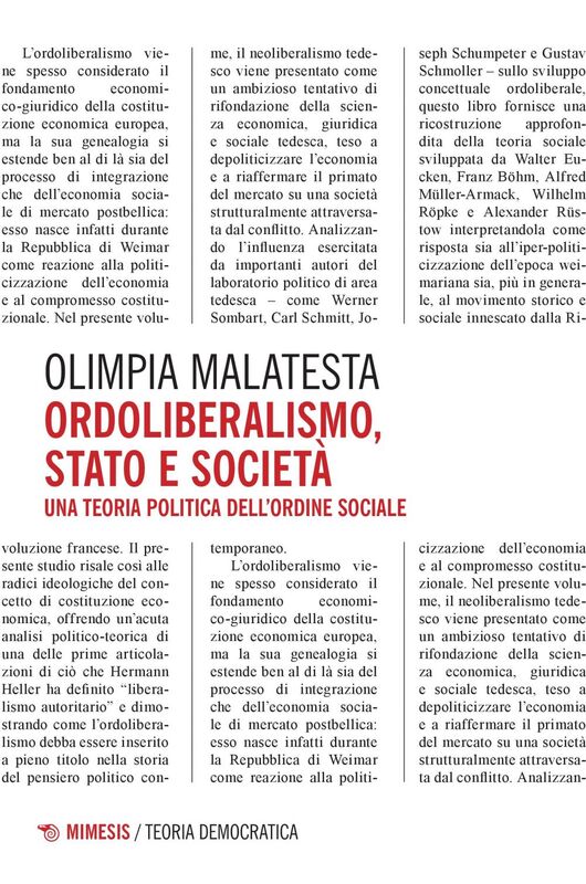 Ordoliberalismo, Stato e Società Una teoria politica dell’ordine sociale