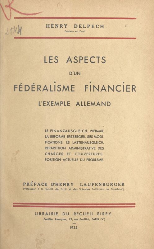 Les aspects d'un fédéralisme financier L'exemple allemand