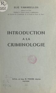 Introduction à la criminologie