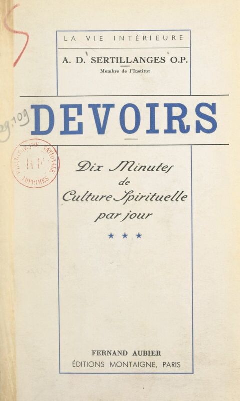Devoirs (3). Dix minutes de culture spirituelle par jour