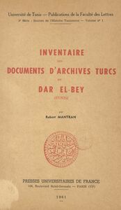 Inventaire des documents d'archives turcs du Dar El-Bey (Tunis)