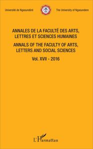 Annales de la faculté des arts, lettres et sciences humaines Vol XVII - 2016 Annals of the faculty of arts, letters and social sciences