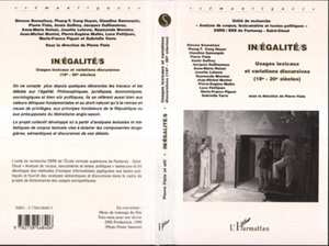 INÉGALITÉS Usages lexicaux et variations discursives (18e-20e siècles)
