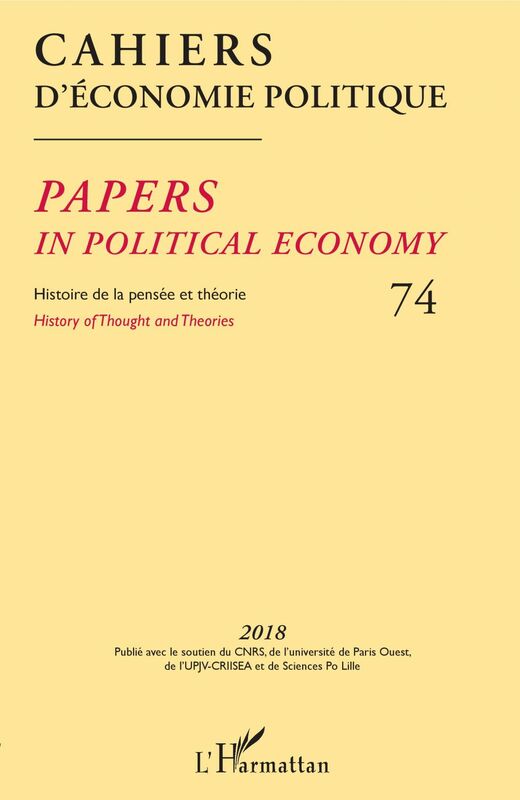 Cahiers d'économie politique 74 Histoire de la pensée en théorie