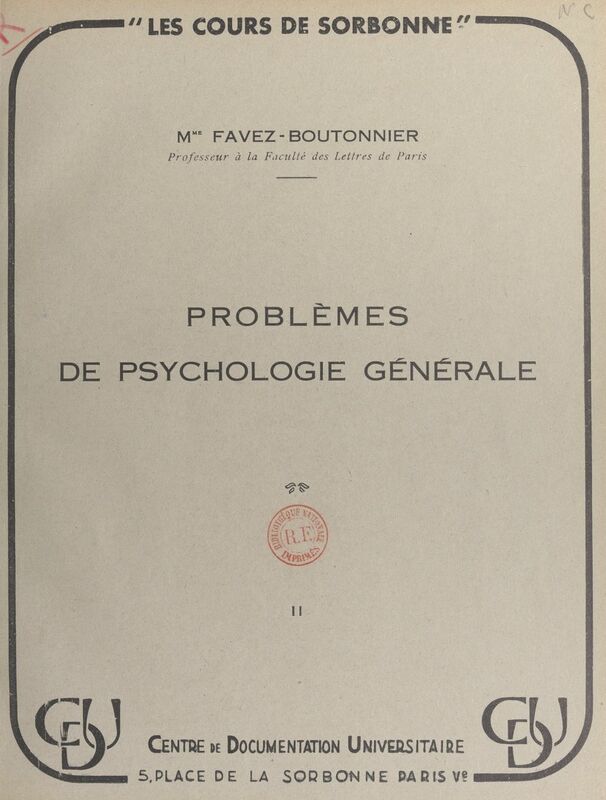Problèmes de psychologie générale