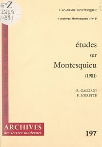 Études sur Montesquieu (1981)
