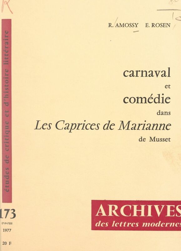 Carnaval et comédie dans "Les caprices de Marianne", d'Alfred de Musset